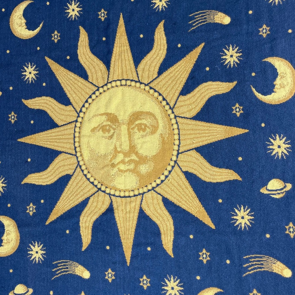 Celestial Blanket Sun Moon Stars Woven Throw FLAWS Hippie Boho Bohemian Witchy - Picture 7 of 16